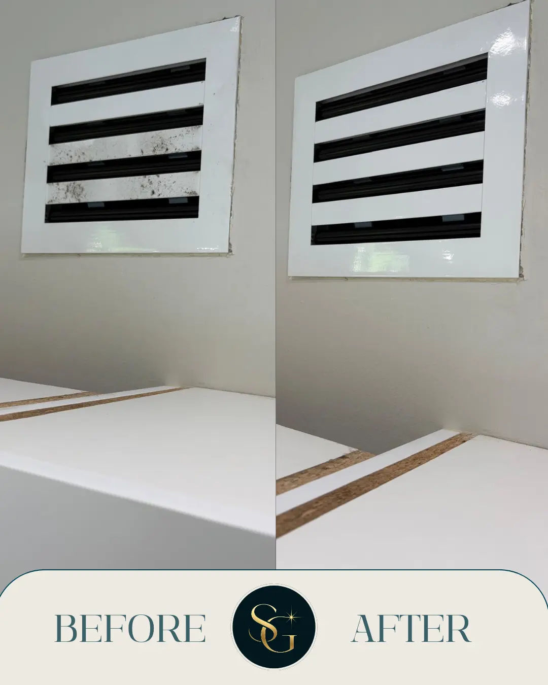 Before and after vent cover cleaning
