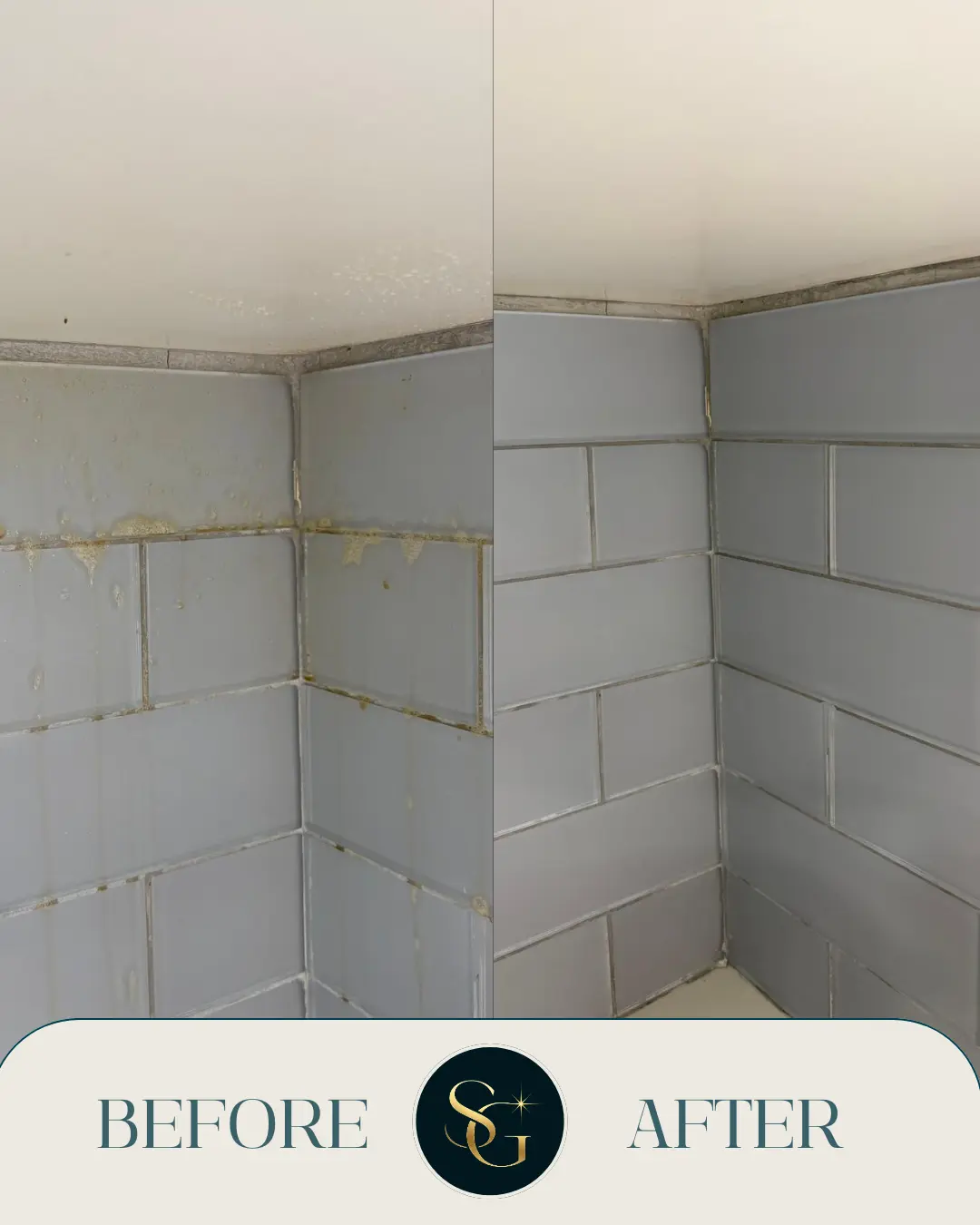 Before and after kitchen backsplash cleaning