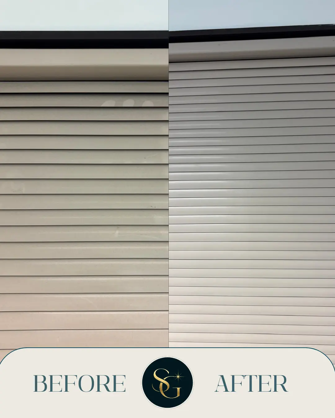 Before and after window blind cleaning