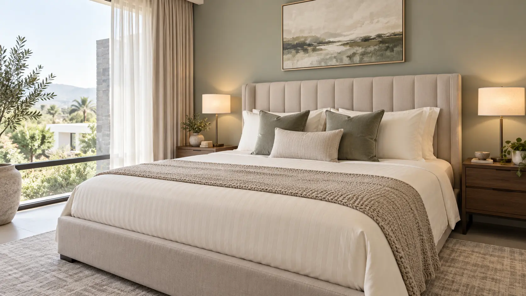 Elegant Airbnb bedroom prepared for the next guest