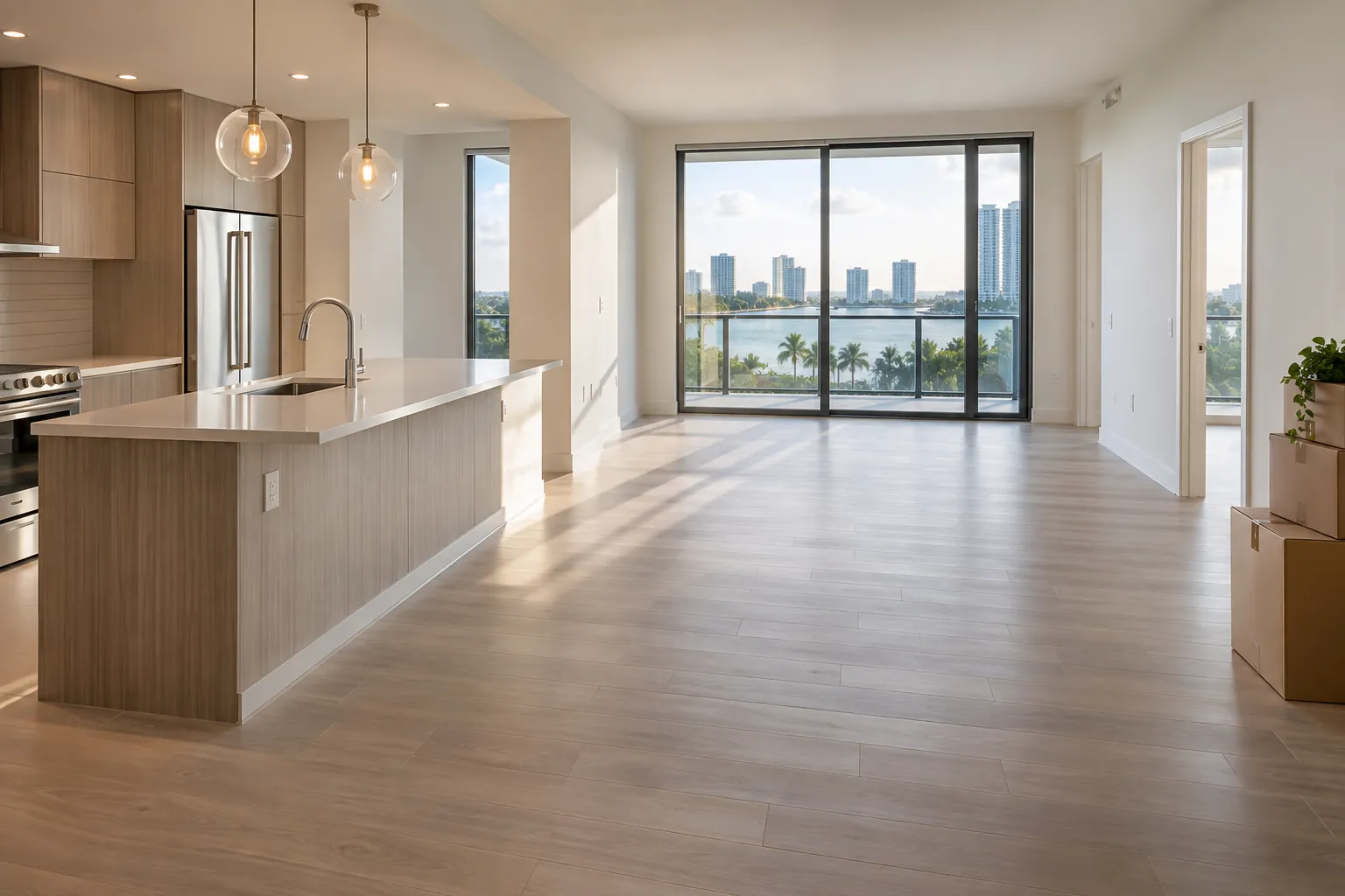 Clean, thoughtfully prepared space for move-in cleaning